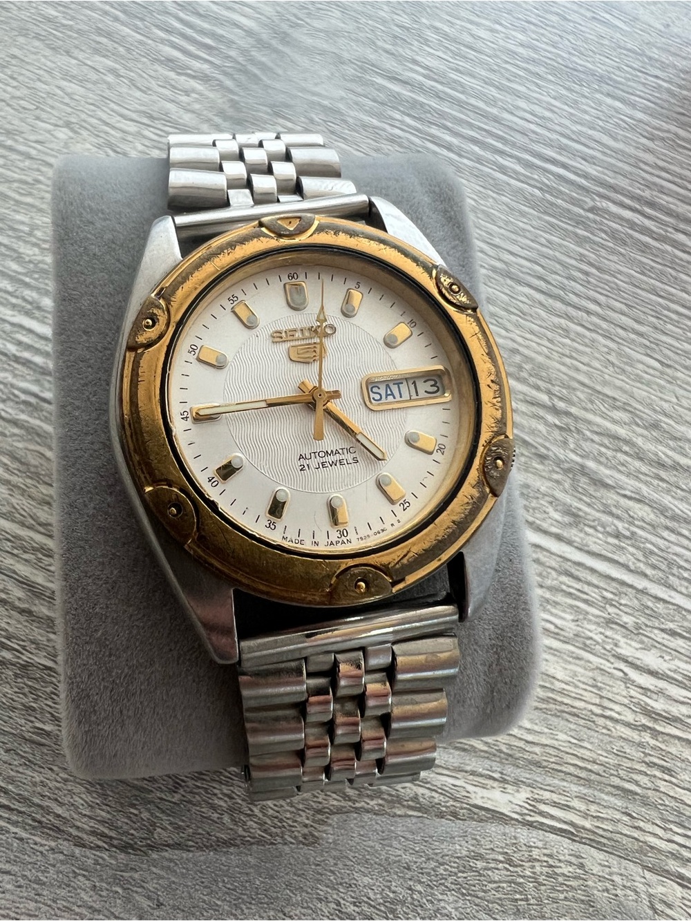 Seiko 5 Two-Tone Gold and Silver Automatic Watch 37mm